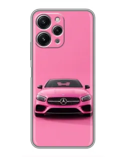 Чехол для Xiaomi Redmi 12 (5G) с картинкой «Розовый Mercedes AMG»