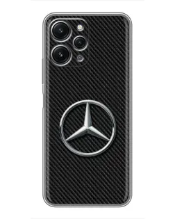 Чехол для Xiaomi Redmi 12 (5G) с картинкой «Карбоновый Mercedes стиль»