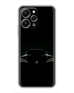 Чехол для Xiaomi Redmi 12 (5G) с картинкой «Mercedes — силуэт авто»