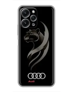 Чехол для Xiaomi Redmi 12 (5G) с картинкой «Графика — пантера и Audi»