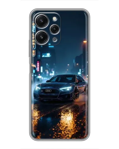 Чехол для Xiaomi Redmi 12 (5G) с картинкой «Ночной город и Audi»