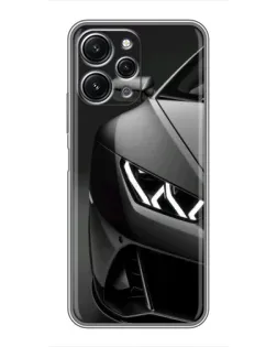 Чехол для Xiaomi Redmi 12 (5G) с картинкой «Lamborghini фары детализация»