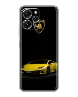 Чехол для Xiaomi Redmi 12 (5G) с картинкой «Lamborghini желтый акцент»