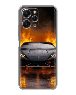 Чехол для Xiaomi Redmi 12 (5G) с картинкой «Lamborghini в огне»