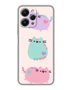 Чохол для Xiaomi Redmi 12 (5G) з картинкою «Pusheen тріо»