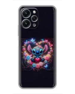 Чохол для Xiaomi Redmi 12 (5G) з картинкою «Stitch у квітах»
