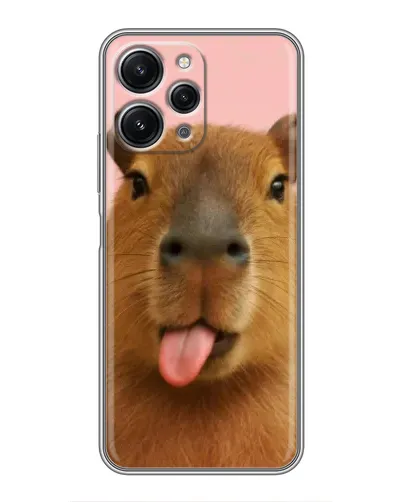 Чохол для Xiaomi Redmi 12 (5G) з картинкою «Капібара з язиком»