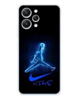 Чехол для Xiaomi Redmi 12 с картинкой «Jordan Neon Blue»