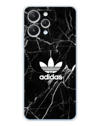 Чехол для Xiaomi Redmi 12 с картинкой «Белый мрамор Adidas»