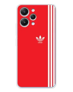 Чехол для Xiaomi Redmi 12 с картинкой «Красный минимализм Adidas»