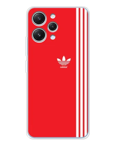 Чехол для Xiaomi Redmi 12 с картинкой «Красный минимализм Adidas»