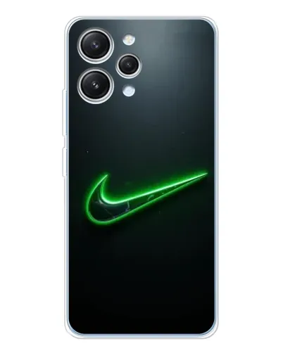 Чехол для Xiaomi Redmi 12 с картинкой «Неоновый контур Nike»