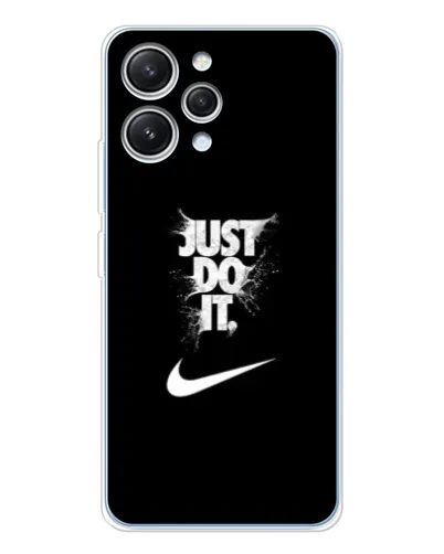 Чехол для Xiaomi Redmi 12 с картинкой «Текстовый принт Nike»