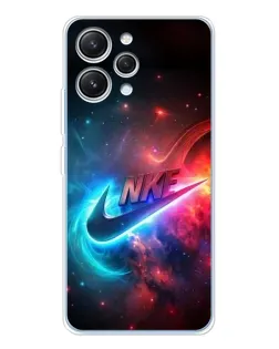 Чехол для Xiaomi Redmi 12 с картинкой «Огненный логотип Nike»