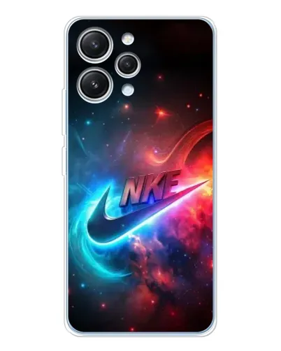 Чехол для Xiaomi Redmi 12 с картинкой «Огненный логотип Nike»
