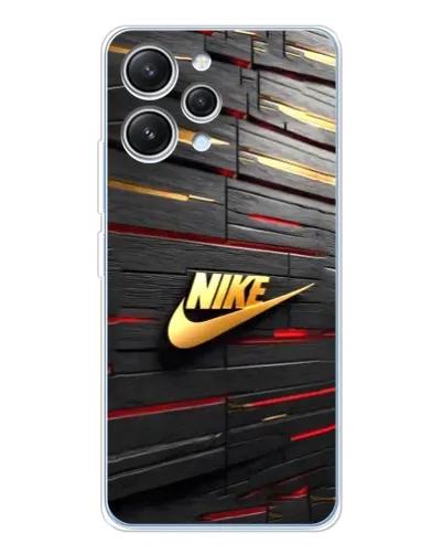 Чехол для Xiaomi Redmi 12 с картинкой «Золотой Nike на металле»