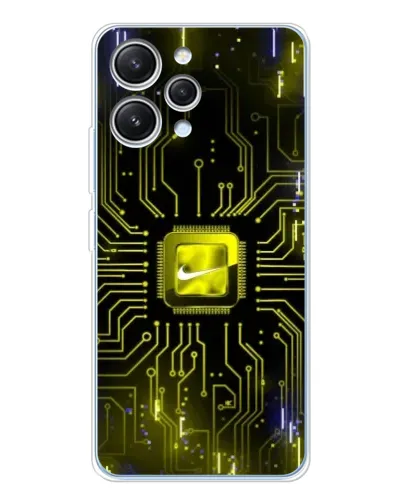 Чехол для Xiaomi Redmi 12 с картинкой «Nike — золотая искра»