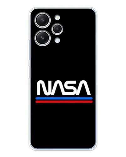 Чехол для Xiaomi Redmi 12 с картинкой «NASA — классика Red Blue»