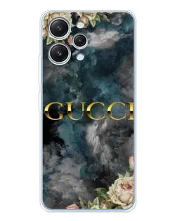 Чехол для Xiaomi Redmi 12 с картинкой «Абстрактные цветы Gucci»
