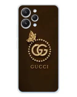 Чехол для Xiaomi Redmi 12 с картинкой «Gucci — золотая бабочка»