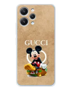 Чехол для Xiaomi Redmi 12 с картинкой «Микки Маус Gucci — крафт»