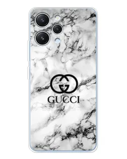Чехол для Xiaomi Redmi 12 с картинкой «Gucci — мраморный шик»