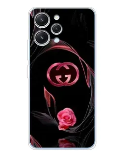 Чехол для Xiaomi Redmi 12 с картинкой «Gucci — неоновая роза»