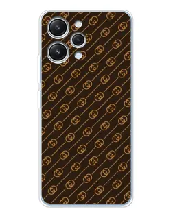 Чехол для Xiaomi Redmi 12 с картинкой «Gucci — золотые диагонали»
