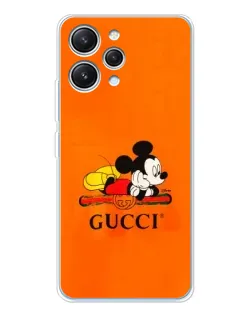 Чохол для Xiaomi Redmi 12 з картинкою «Міккі Маус Gucci — помаранч»