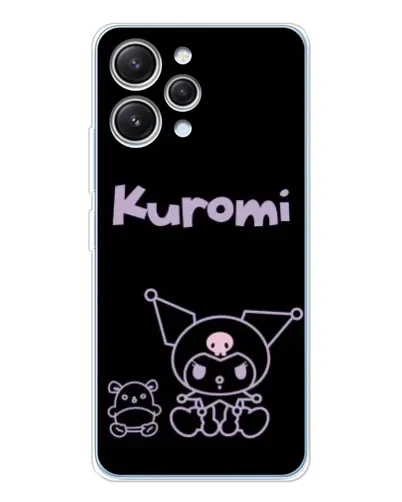 Чехол для Xiaomi Redmi 12 с картинкой «Kuromi — черный минимализм»