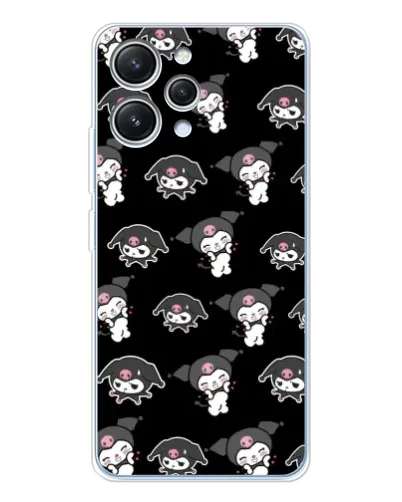 Чехол для Xiaomi Redmi 12 с картинкой «Черный паттерн Kuromi»