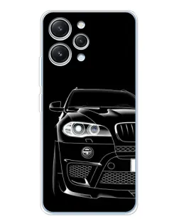 Чехол для Xiaomi Redmi 12 с картинкой «Темный силуэт BMW»