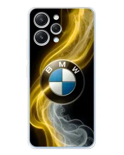 Чехол для Xiaomi Redmi 12 с картинкой «Золотистый дым BMW»