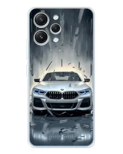 Чехол для Xiaomi Redmi 12 с картинкой «BMW в свете фар»