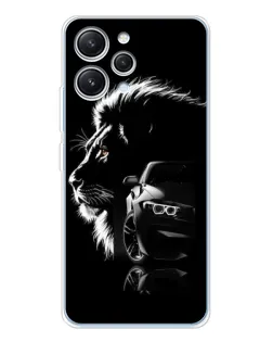 Чехол для Xiaomi Redmi 12 с картинкой «BMW и лев»
