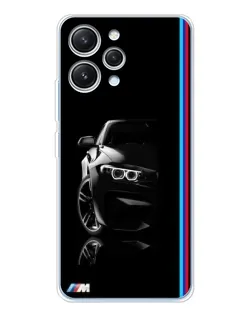 Чехол для Xiaomi Redmi 12 с картинкой «Силуэт BMW в темноте»