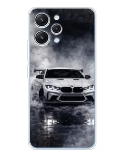 Чехол для Xiaomi Redmi 12 с картинкой «BMW сквозь туман»