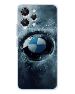 Чехол для Xiaomi Redmi 12 с картинкой «Логотип BMW — лед»