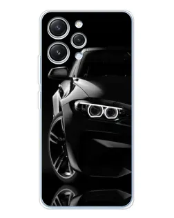 Чехол для Xiaomi Redmi 12 с картинкой «Черная BMW — профиль»
