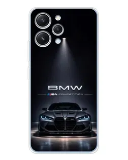 Чехол для Xiaomi Redmi 12 с картинкой «BMW сквозь ночной город»
