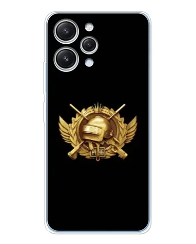 Чехол для Xiaomi Redmi 12 с картинкой «PUBG — оранжевый градиент»