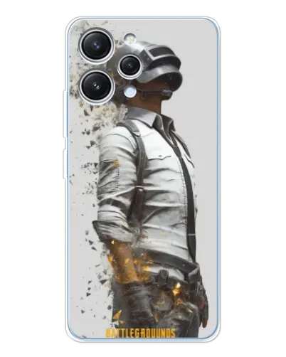 Чехол для Xiaomi Redmi 12 с картинкой «PUBG — боец в пыли»