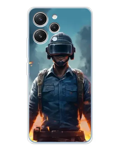 Чехол для Xiaomi Redmi 12 с картинкой «PUBG — реалистичный герой»