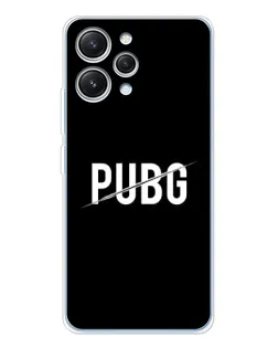 Чехол для Xiaomi Redmi 12 с картинкой «PUBG — белый логотип»