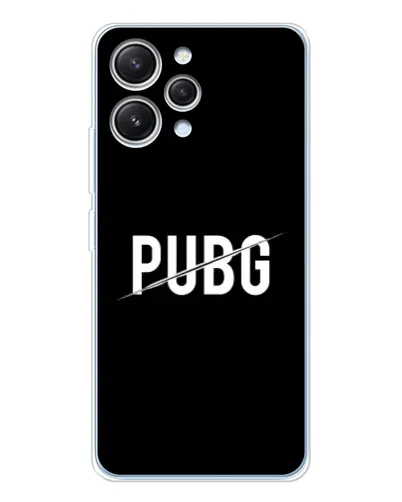 Чехол для Xiaomi Redmi 12 с картинкой «PUBG — белый логотип»