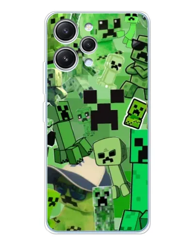 Чехол для Xiaomi Redmi 12 с картинкой «Криперы Minecraft»