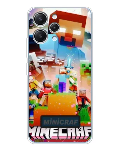 Чехол для Xiaomi Redmi 12 с картинкой «Minecraft герои игры»