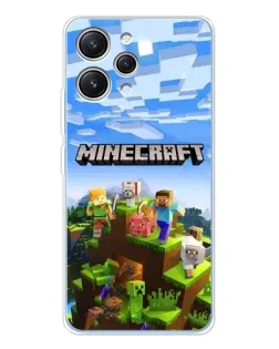 Чехол для Xiaomi Redmi 12 с картинкой «Minecraft классический мир»