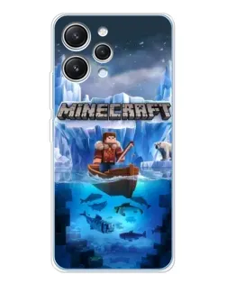 Чехол для Xiaomi Redmi 12 с картинкой «Minecraft ледяной мир»