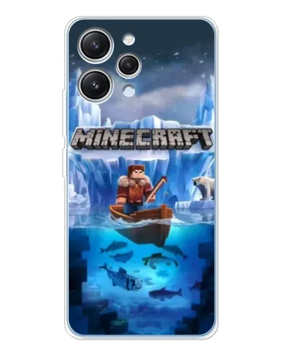 Чехол для Xiaomi Redmi 12 с картинкой «Minecraft ледяной мир»